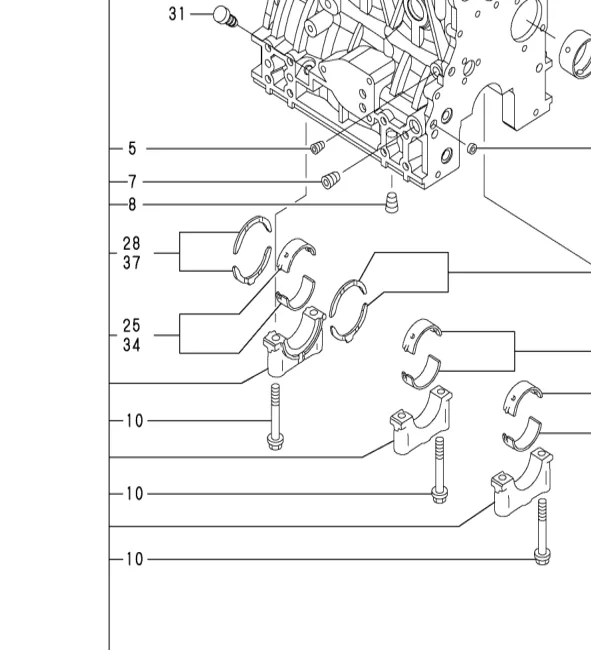 129001-02930 — MAIN BEARING SET exploded diagram