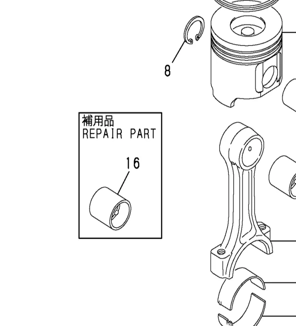 129100-23910 — BEARING, PISTON PIN exploded diagram